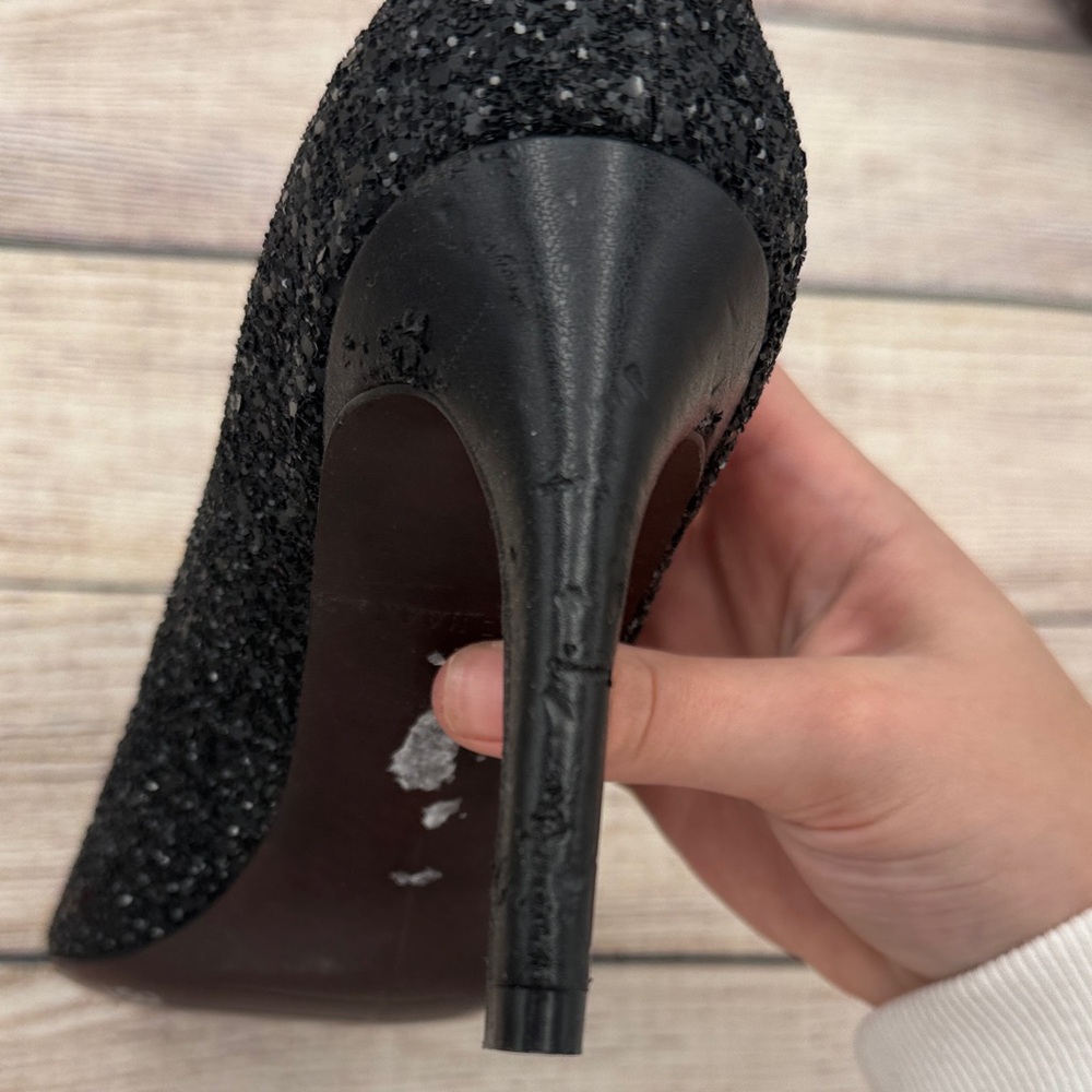 Cole Haan Glitter Black Heels - Picture 2 of 8